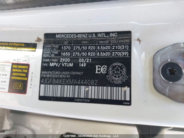 4JGFB4KEXMA444082 Mercedes-Benz Gle 350 4matic