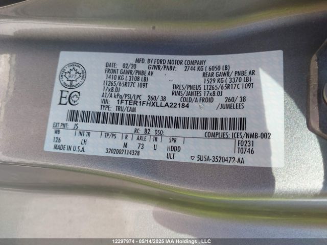 1FTER1FHXLLA22184 Ford Ranger