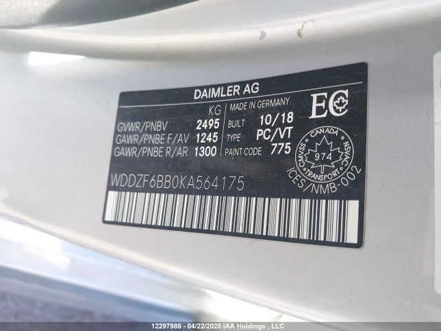 WDDZF6BB0KA564175 Mercedes-Benz m256