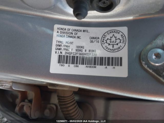 2HGFC2F56GH031339 Honda CIVIC SEDAN