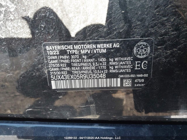 5UX43EX05R9U35048 BMW X6 M60i