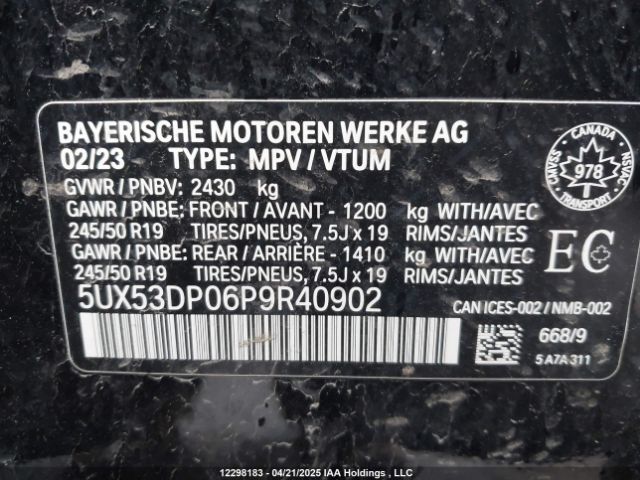 5UX53DP06P9R40902 BMW X3 Xdrive30i