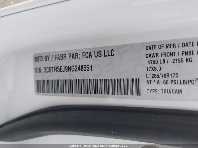 RAM 2022 2022 3C6TR5EJ9NG248551 Image 9