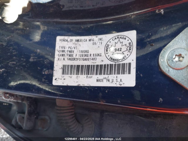 1HGCR2F57GA801483 Honda k24w1