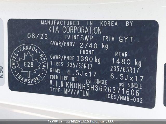 KNDNB5H36R6371606 KIA gdi lamda iii