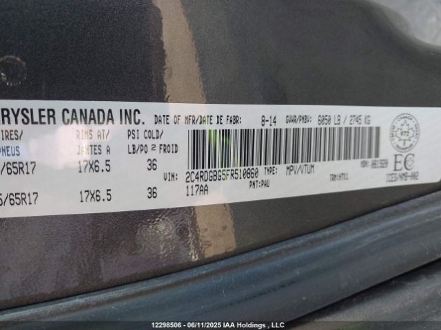 2C4RDGBG5FR510860 Dodge Grand Caravan Se