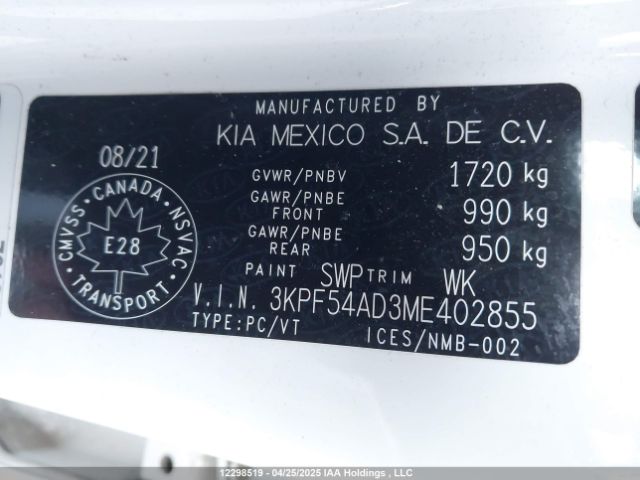 3KPF54AD3ME402855 KIA Forte Ex/ex Premium/ex+