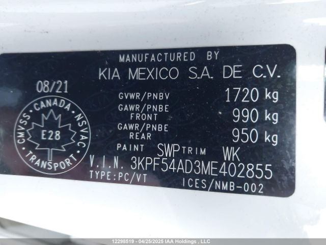 3KPF54AD3ME402855 KIA Forte Ex/ex Premium/ex+