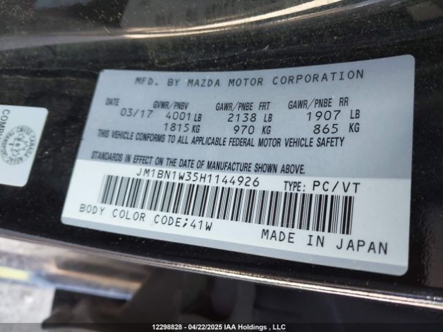 JM1BN1W35H1144926 Mazda 3 Grand Touring