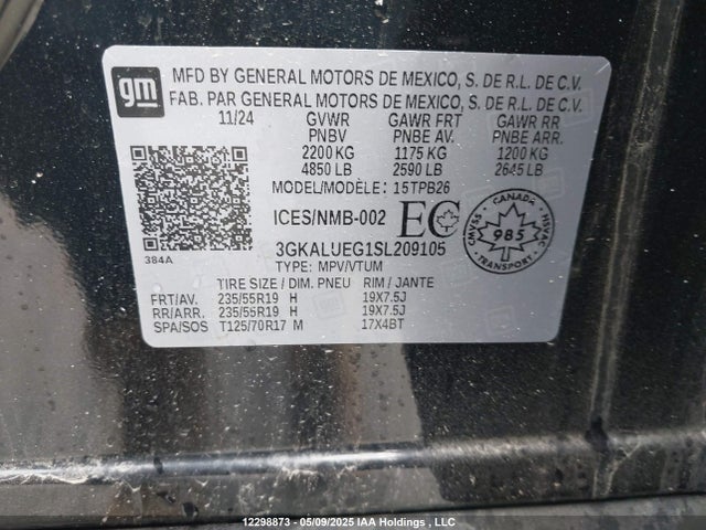 3GKALUEG1SL209105 GMC Terrain Elevation