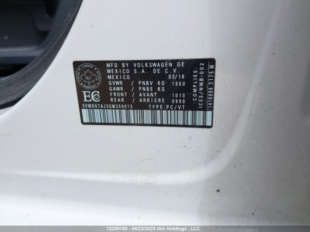 3VWD07AJ3GM356013 Volkswagen Jetta Comfortline