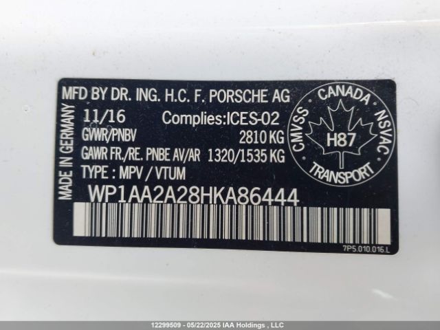 WP1AA2A28HKA86444 Porsche 2017
