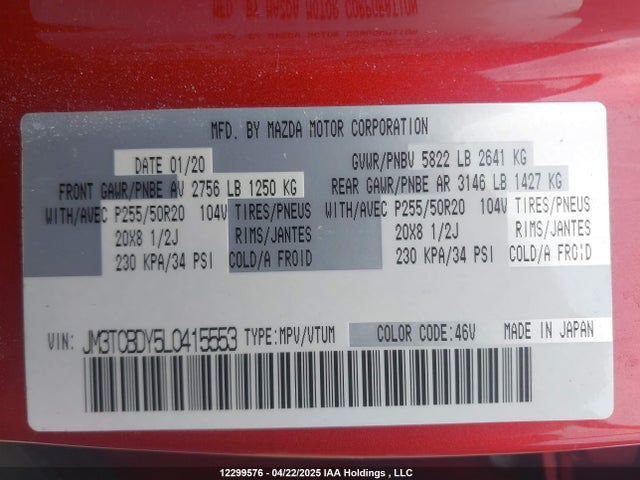 JM3TCBDY5L0415553 Mazda py turbo