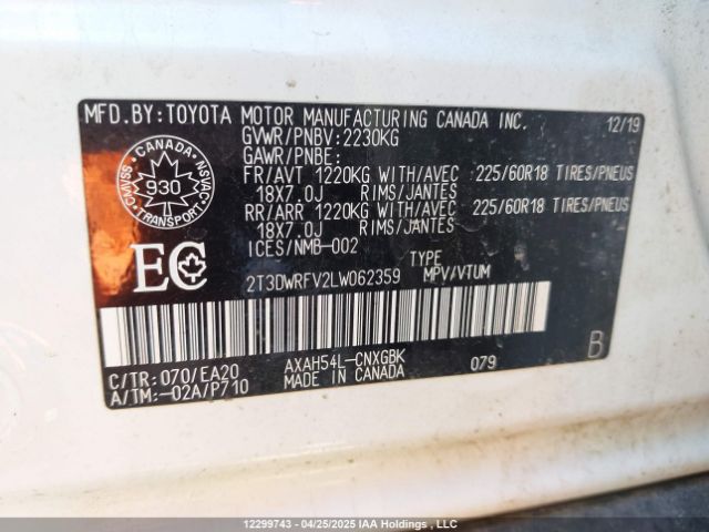 2T3DWRFV2LW062359 Toyota a25-fxz, 3nm+4nm