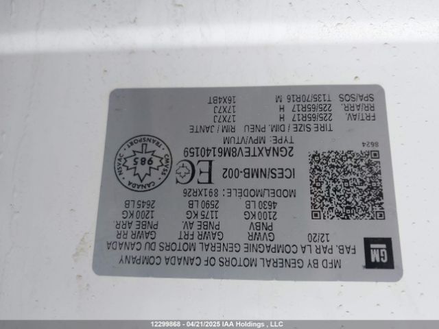 2GNAXTEV8M6140159 Chevrolet lyx