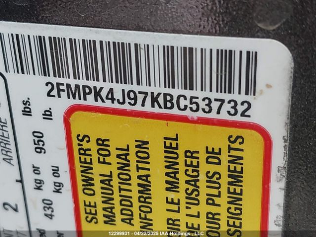 2FMPK4J97KBC53732 Ford EDGE SEL
