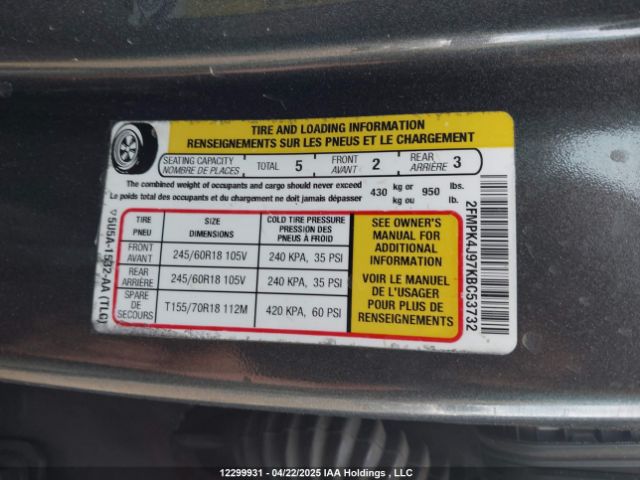 2FMPK4J97KBC53732 Ford EDGE SEL