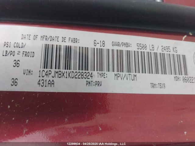 1C4PJMBX1KD228324 Jeep Cherokee