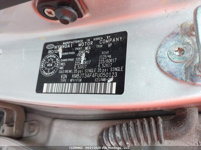 KM8JT3AF4FU050123 Hyundai dohc gdi nu