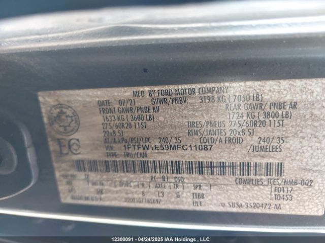 1FTFW1E59MFC11087 Ford F-150