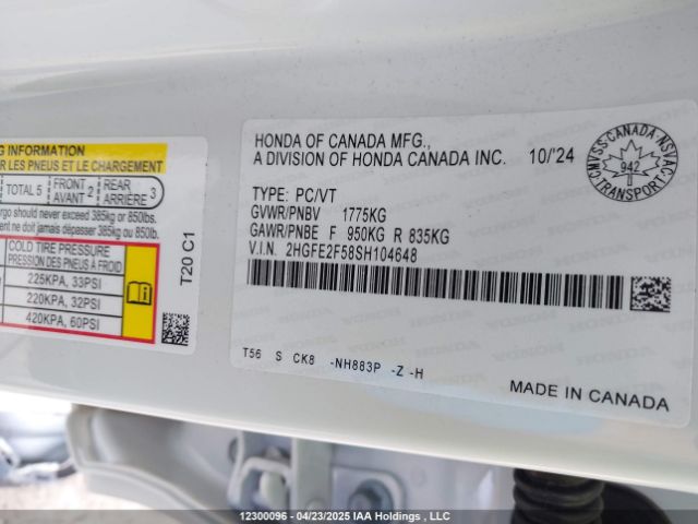 2HGFE2F58SH104648 Honda k20c9