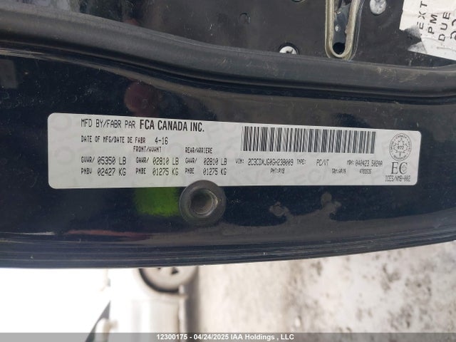 2C3CDXJG0GH238009 Dodge 2016