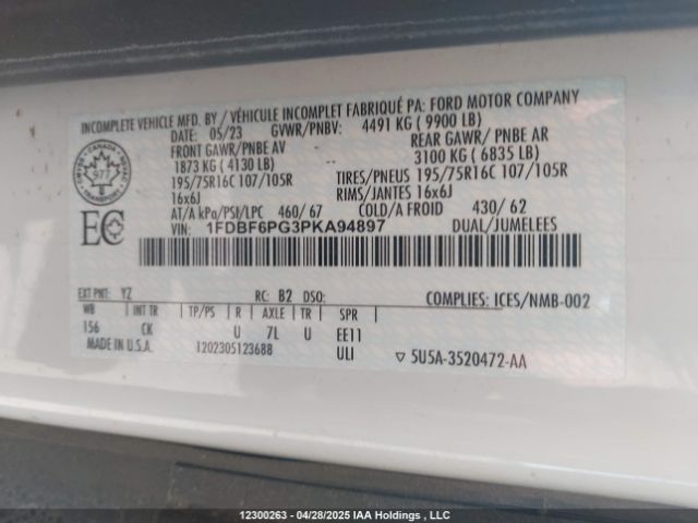1FDBF6PG3PKA94897 Ford Transit-350 Cutaway