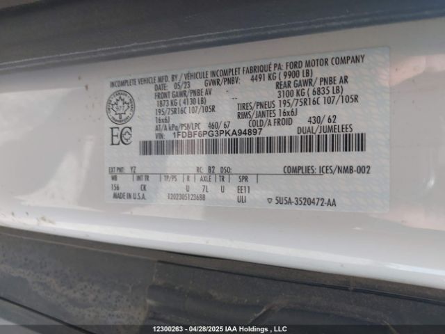 1FDBF6PG3PKA94897 Ford Transit-350 Cutaway