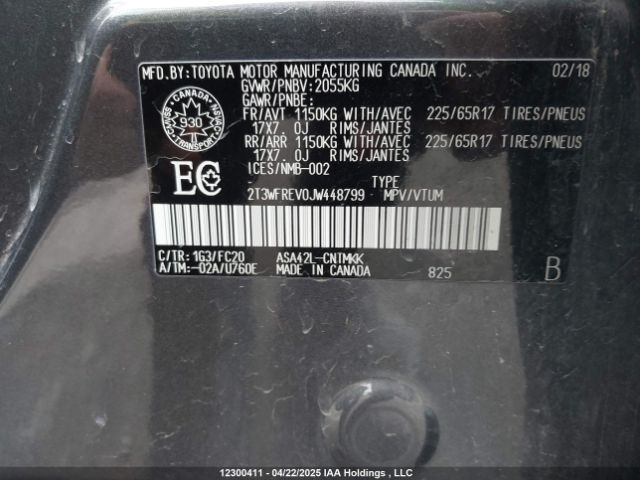 2T3WFREV0JW448799 Toyota 2ar-fe