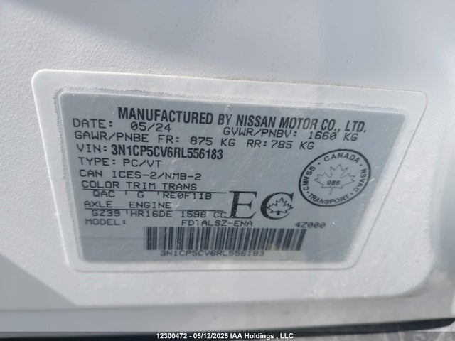 3N1CP5CV6RL556183 Nissan Kicks
