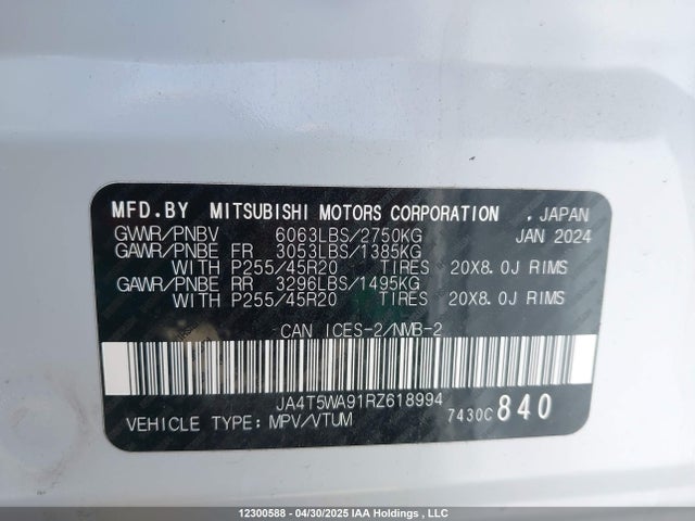 JA4T5WA91RZ618994 Mitsubishi s91-ya1