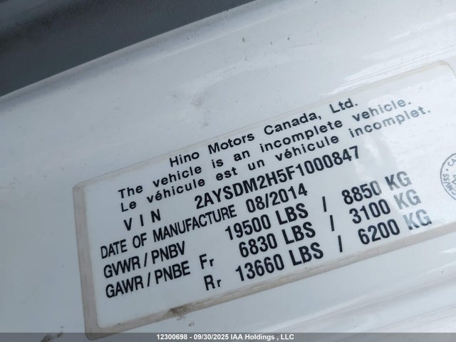 Hino J05e-tp 2015 2AYSDM2H5F1000847 Image 9
