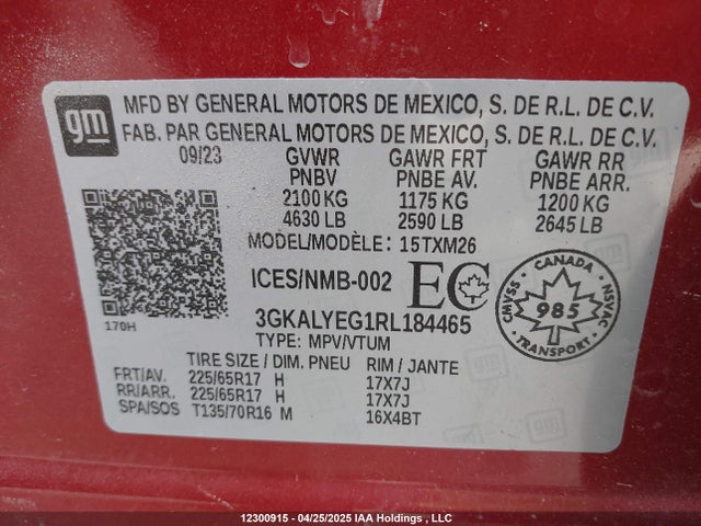 3GKALYEG1RL184465 GMC lsd