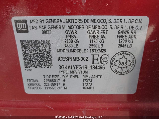 3GKALYEG1RL184465 GMC lsd