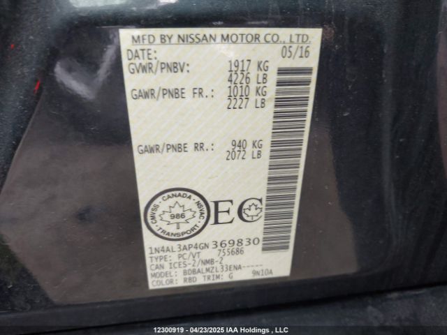 1N4AL3AP4GN369830 Nissan Altima