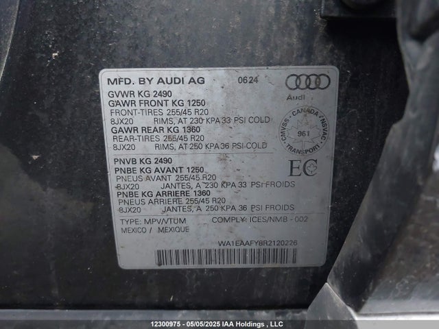 WA1EAAFY8R2120226 Audi 45 tfsi (2.0t)