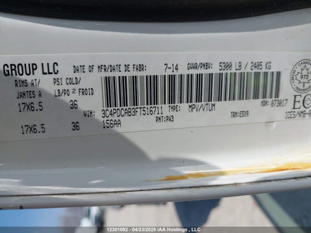 3C4PDCAB3FT516711 Dodge 2015