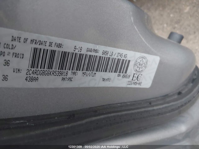 2C4RDGBG6KR539018 Dodge Grand Caravan