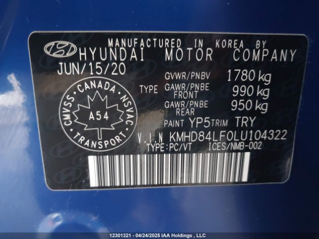 KMHD84LF0LU104322 Hyundai mpi nu