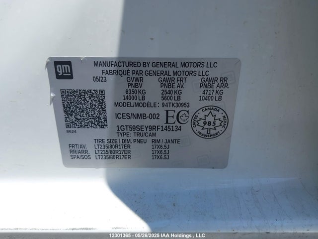 1GT59SEY9RF145134 GMC l5p