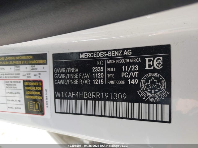W1KAF4HB8RR191309 Mercedes-Benz m254