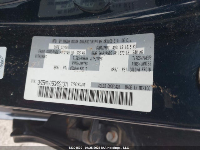 3MZBM1V79GM321371 Mazda 3 TOURING