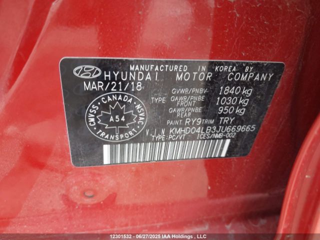 KMHD04LB3JU669665 Hyundai g 1.6 dohc t-gdi