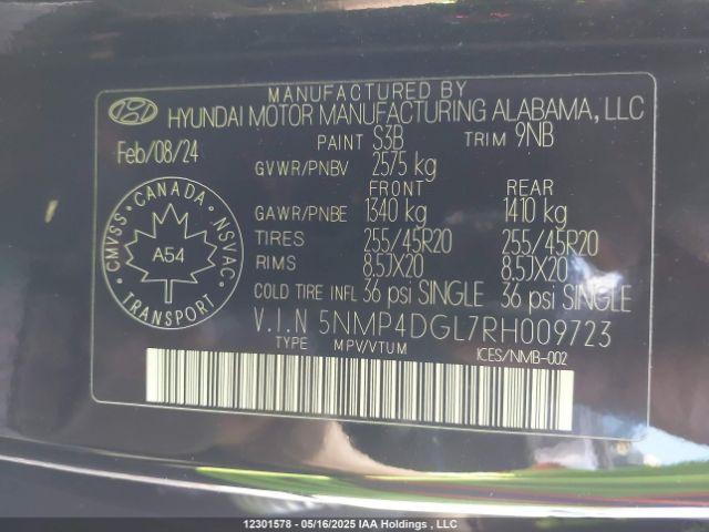 5NMP4DGL7RH009723 Hyundai Santa Fe