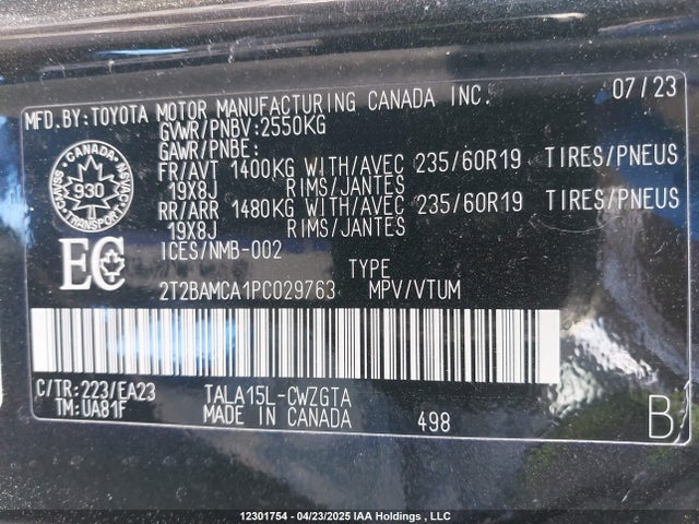 2T2BAMCA1PC029763 Lexus t24a-fts