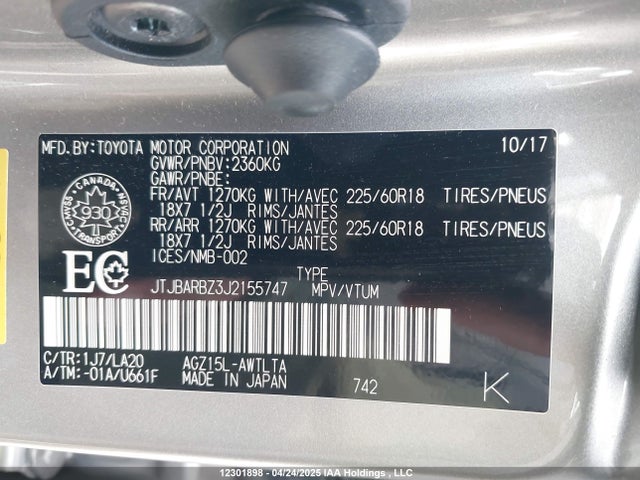 JTJBARBZ3J2155747 Lexus Nx 300/base/f Sport