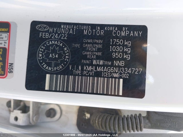 Hyundai mpi nu pe 2022 KMHLM4AG6NU334727 Image 9