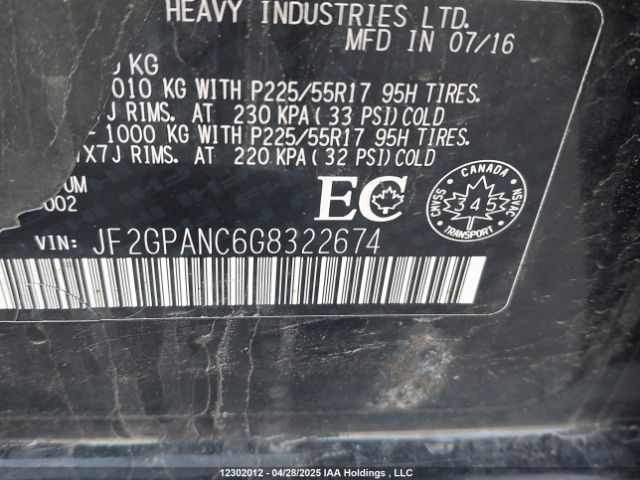 JF2GPANC6G8322674 Subaru naturally aspirated