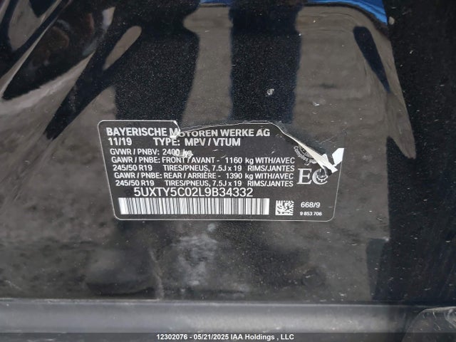 5UXTY5C02L9B34332 BMW X3