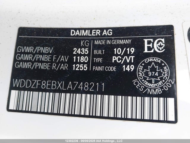 WDDZF8EBXLA748211 Mercedes-Benz m264